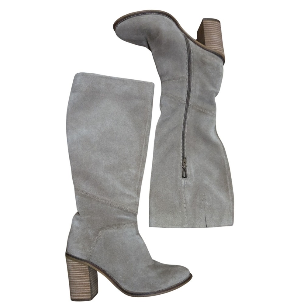 Seychelles Sand Suede Begging You Tall Boot Boho Edgy Country 9‎ Ponited Block